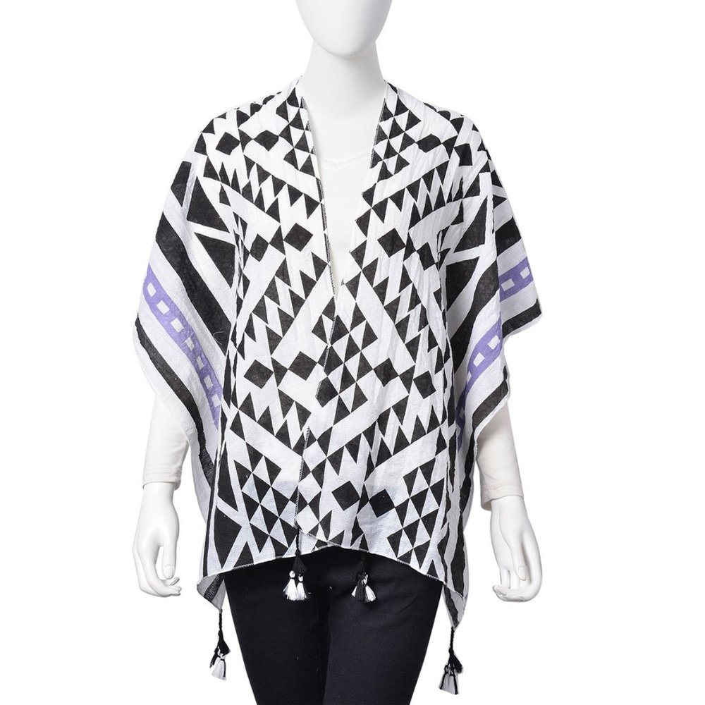 Black and Blue Cotton  Kimono